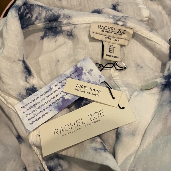 NWT Rachel Zoe Linen Tie Dye Oversized Top Small - Picture 10 of 11